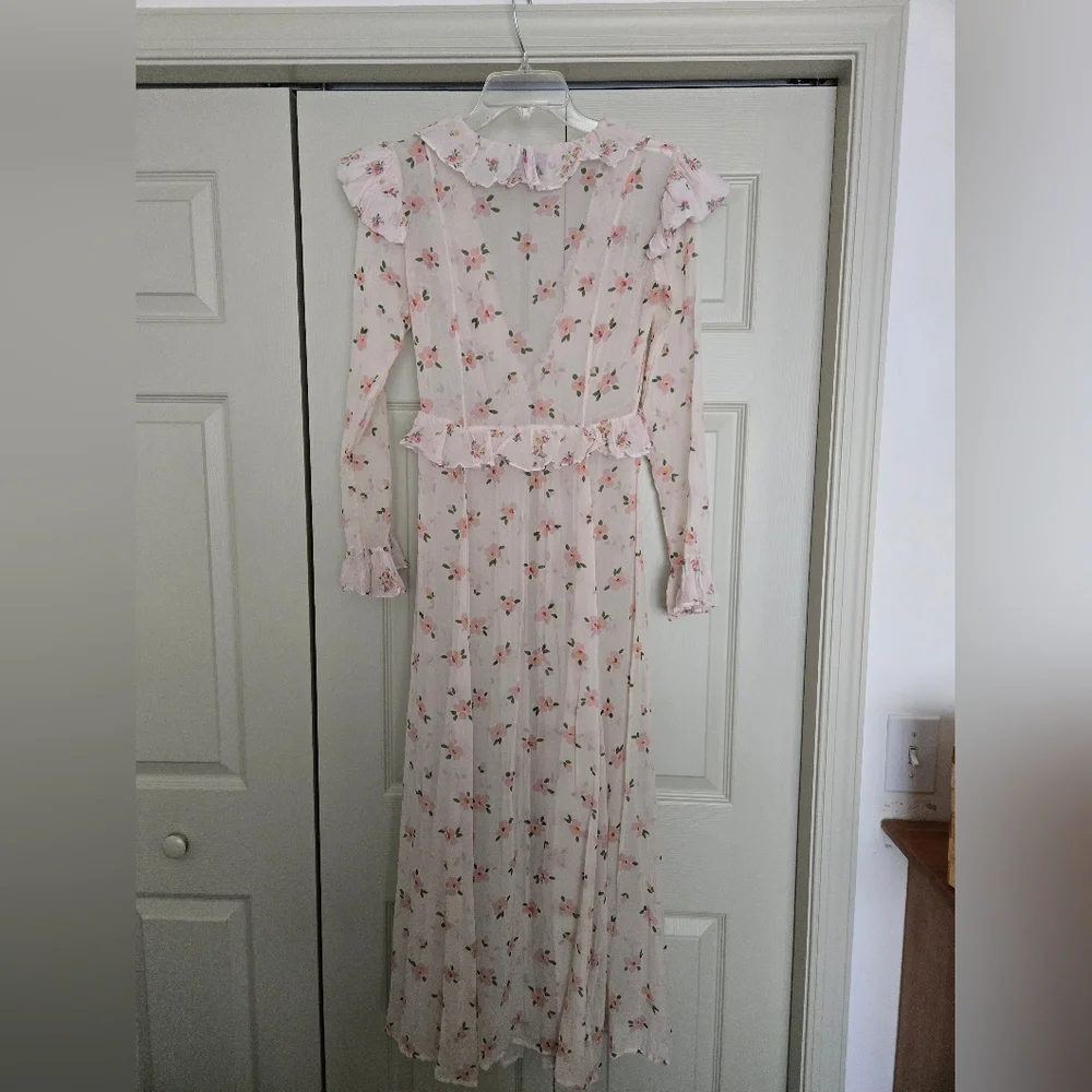 We Are Leone Sheer Pink Floral Maxi Over Dress - Picture 2 of 5